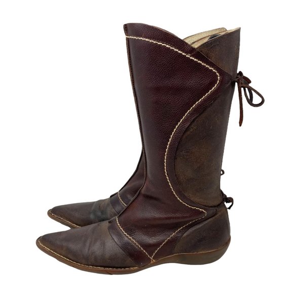 El Naturalista Elfos Spainish Leather Mid Calf Pointed Toe Zip Boots - Size 9.5 - Picture 2 of 12